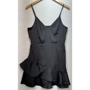 Express Women's City Chic Ruffle Cami Fit And Flare Dress Size M Black